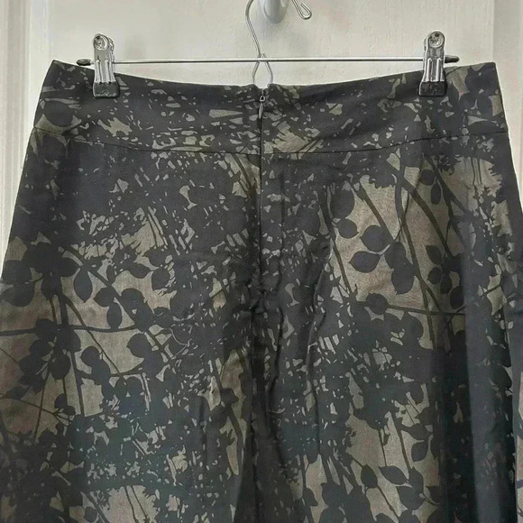 Anne Carson Silk Skirt A-Line Flowy Black Tan Sheer Overlay Lined Size 8 - Picture 8 of 15